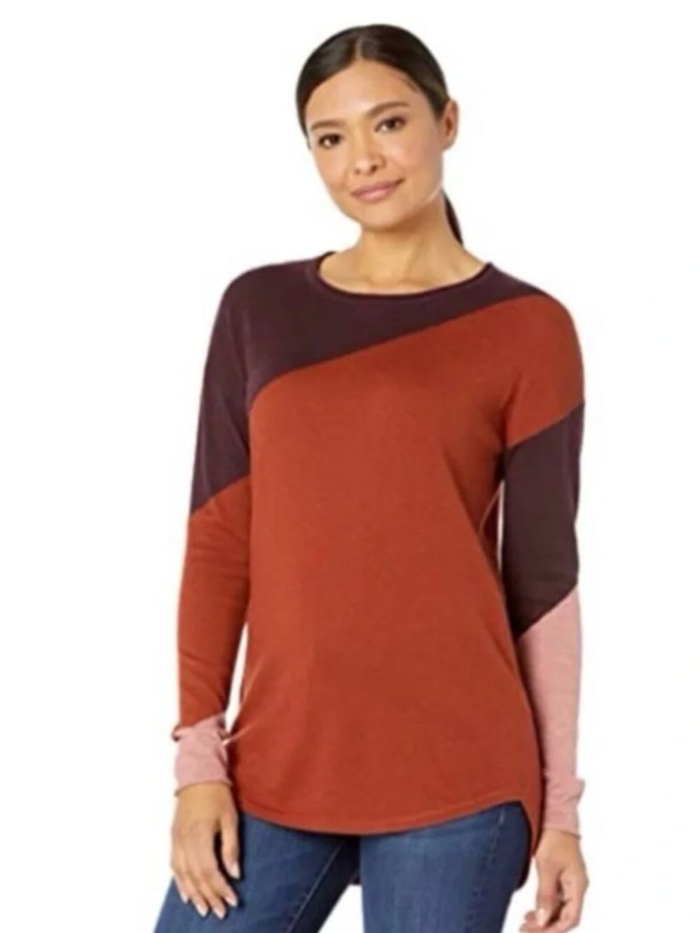 Smartwool Women's Shadow Pine Colorblock Sweater Size Small Wool Blend